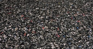 Discarded Cell Phones in a Garbage Dump